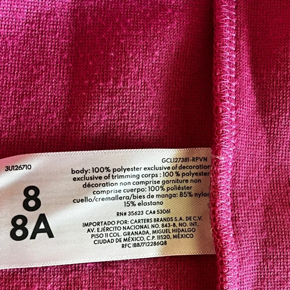 OshKosh Bgosh Girls Sherpa Fleece Jacket Burgundy Pink Heart Full Zip Size 8 8A